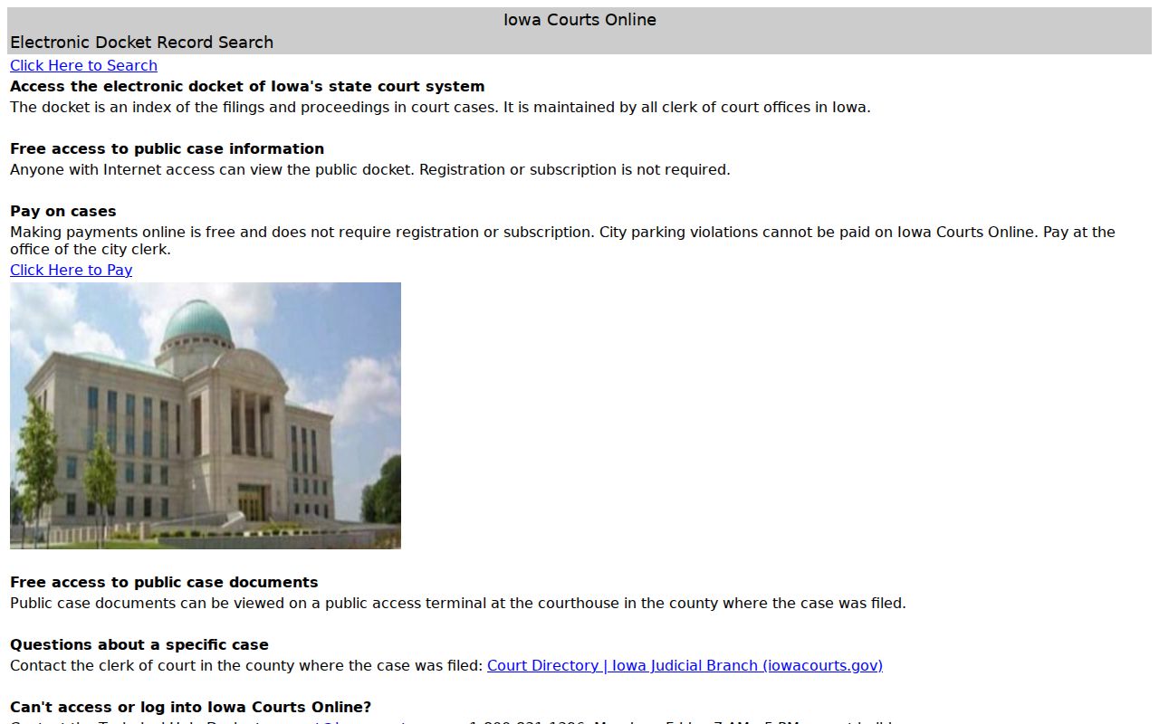 Iowa court docket search for Linn County party records