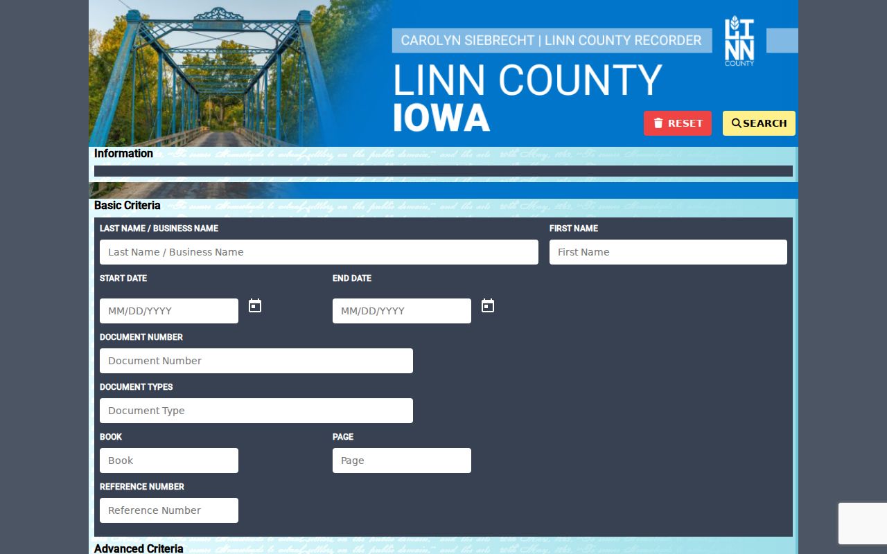 Linn County Recorder deed index portal