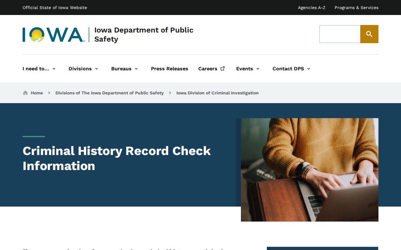 Iowa DCI criminal history record check information for a Linn County name search