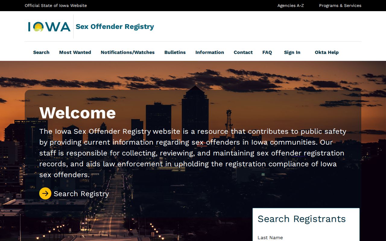 Current Iowa Sex Offender Registry search options for Linn County