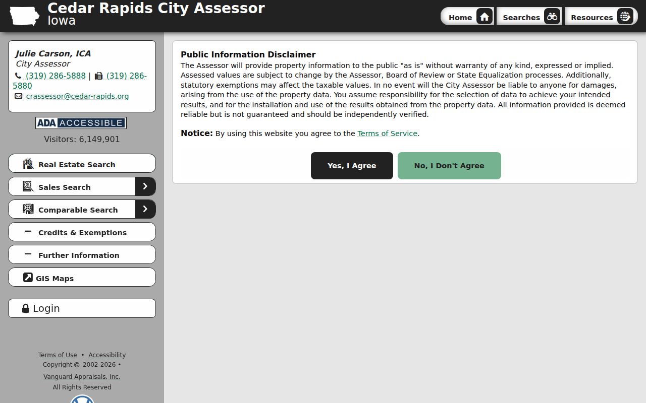 Linn County street directory Cedar Rapids assessor search