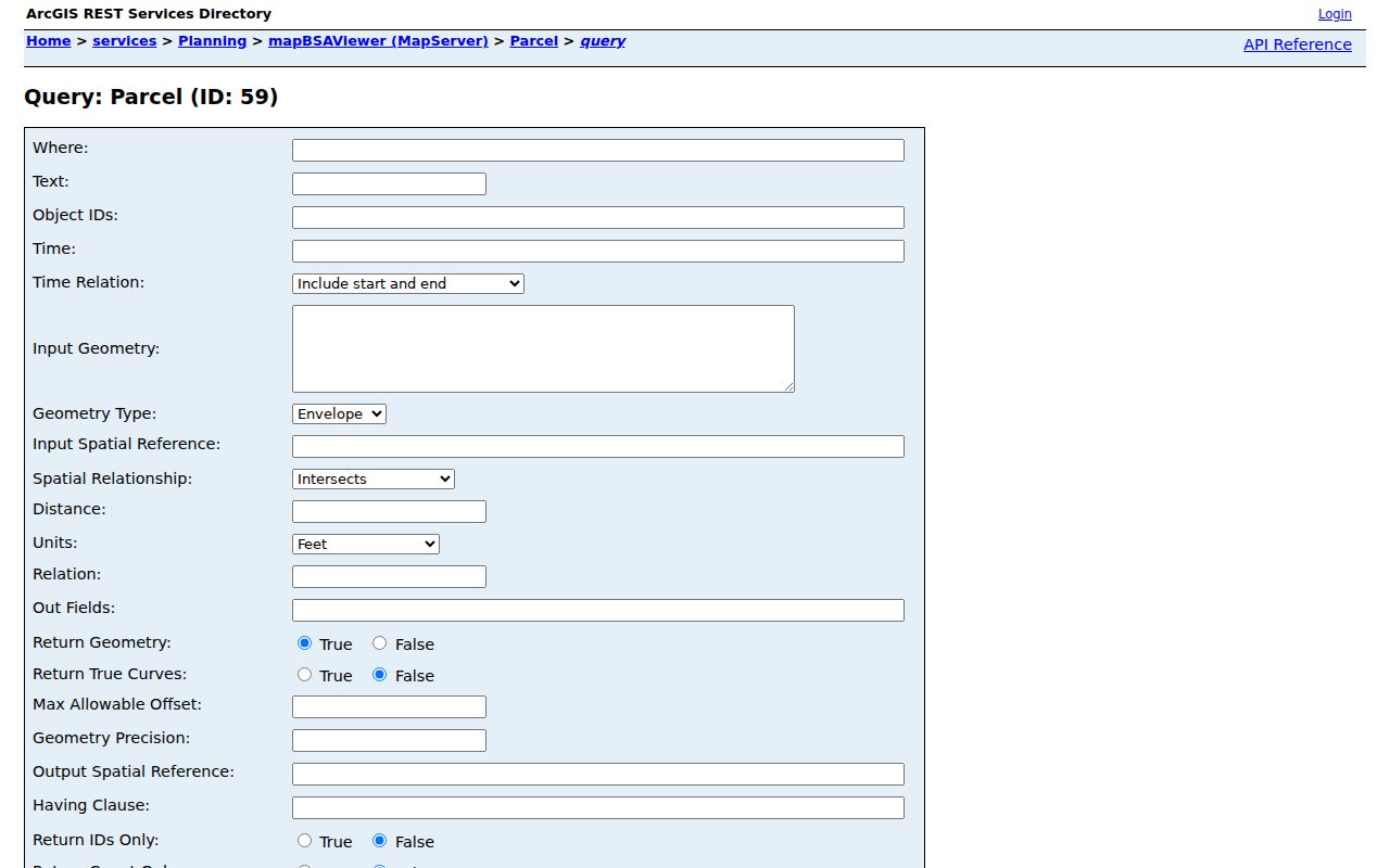 Linn County GIS parcel query endpoint and ZIP fields